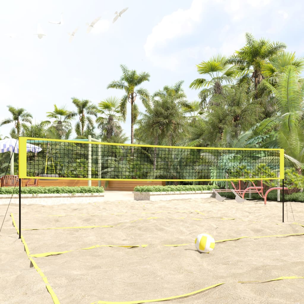 volleyballnet 823x244 cm PE-stof gul og sort