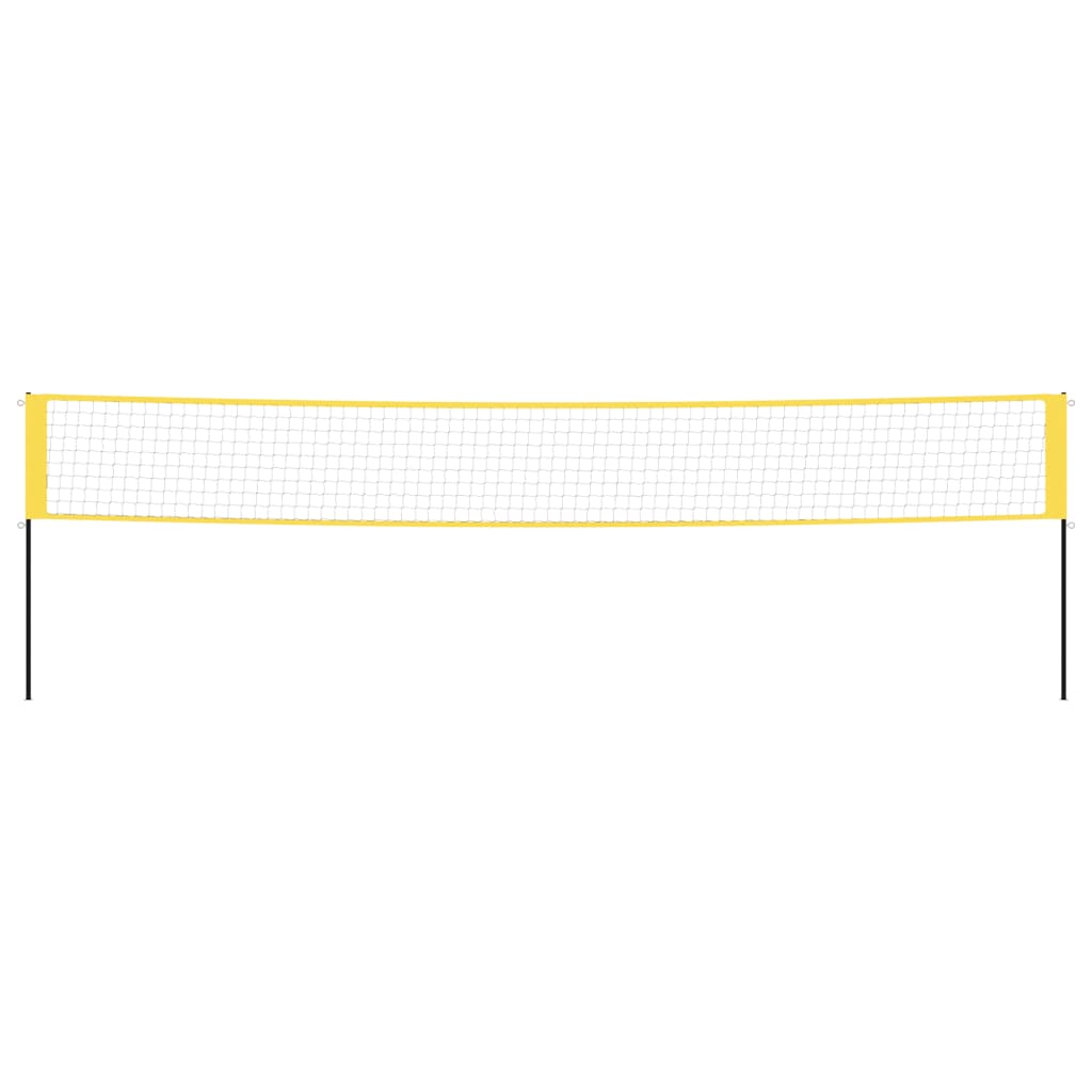 badmintonnet 600x155 cm PE-stof gul og sort
