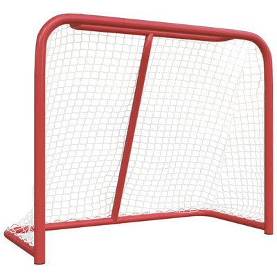 hockeymål 183x71x122 cm polyester rød og hvid