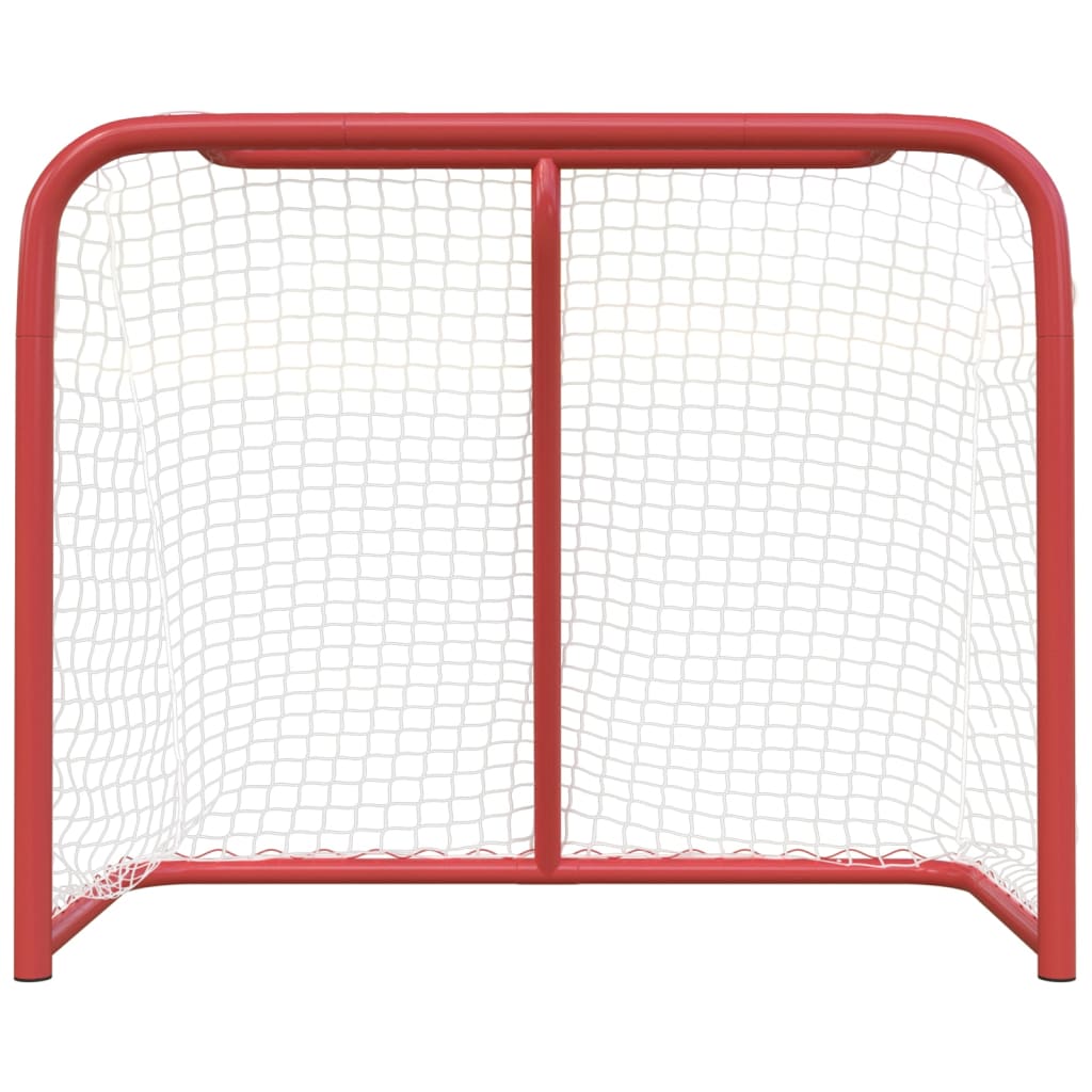 hockeymål 183x71x122 cm polyester rød og hvid