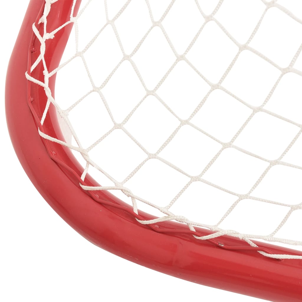 hockeymål 183x71x122 cm polyester rød og hvid