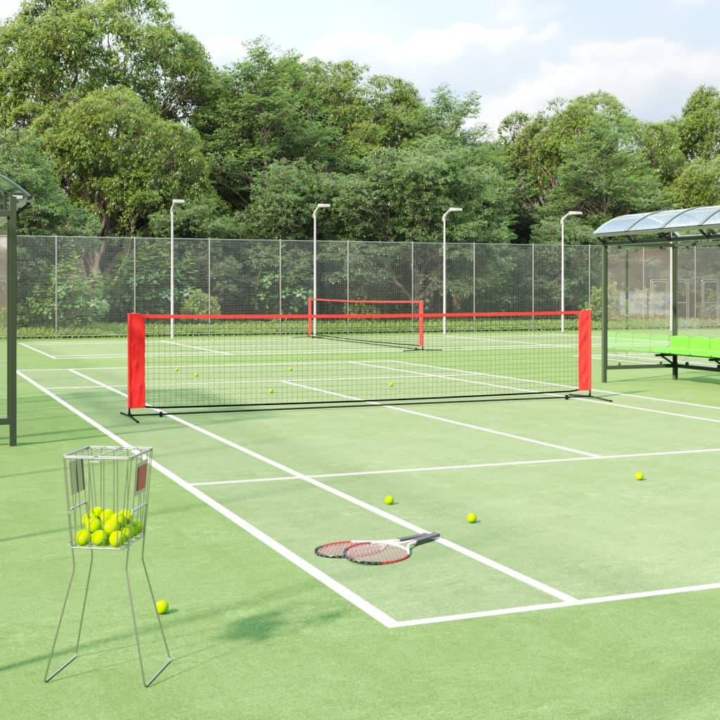tennisnet 500x100x87 cm polyester sort og rød
