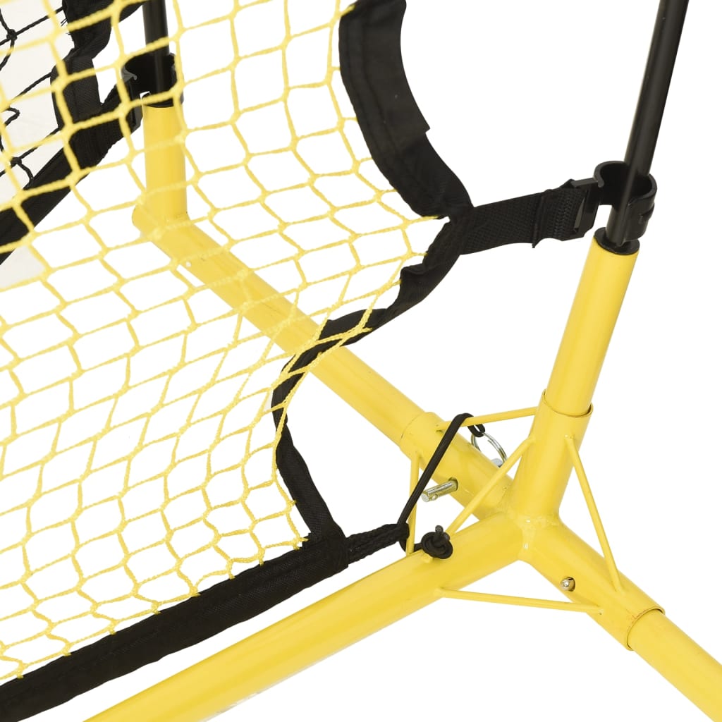 fodbold-rebounder 183x85x120 cm polyester sort og gul