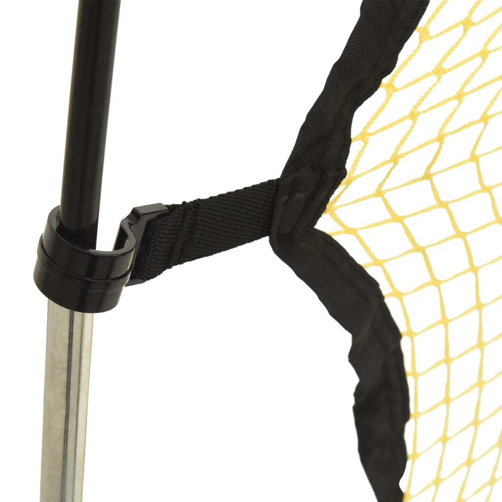 fodbold-rebounder 183x85x120 cm polyester sort og gul