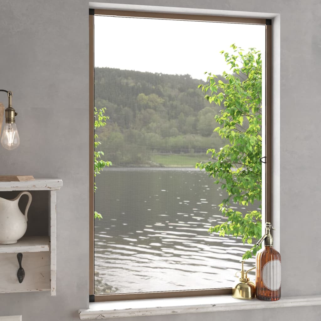 insektnet til vinduer 90x120 cm brun