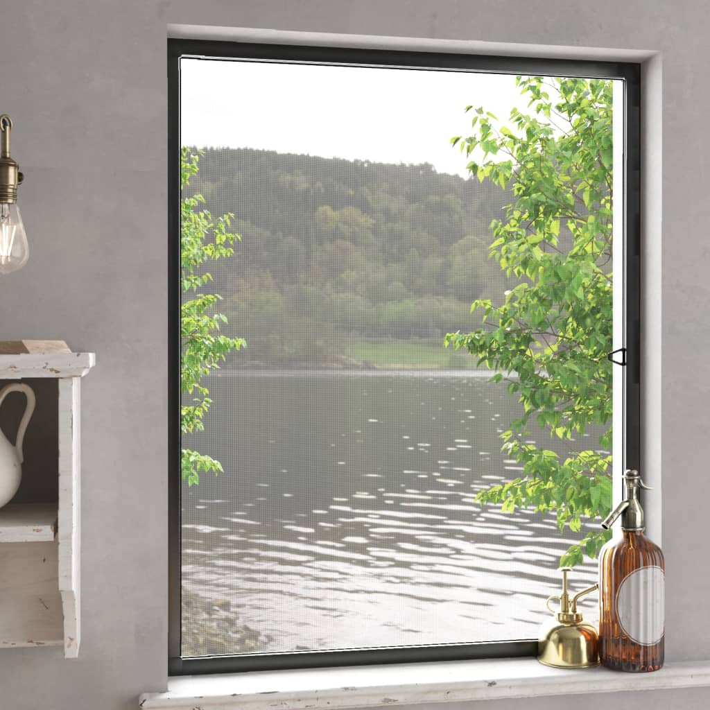 insektnet til vinduer 80x100 cm antracitgrå