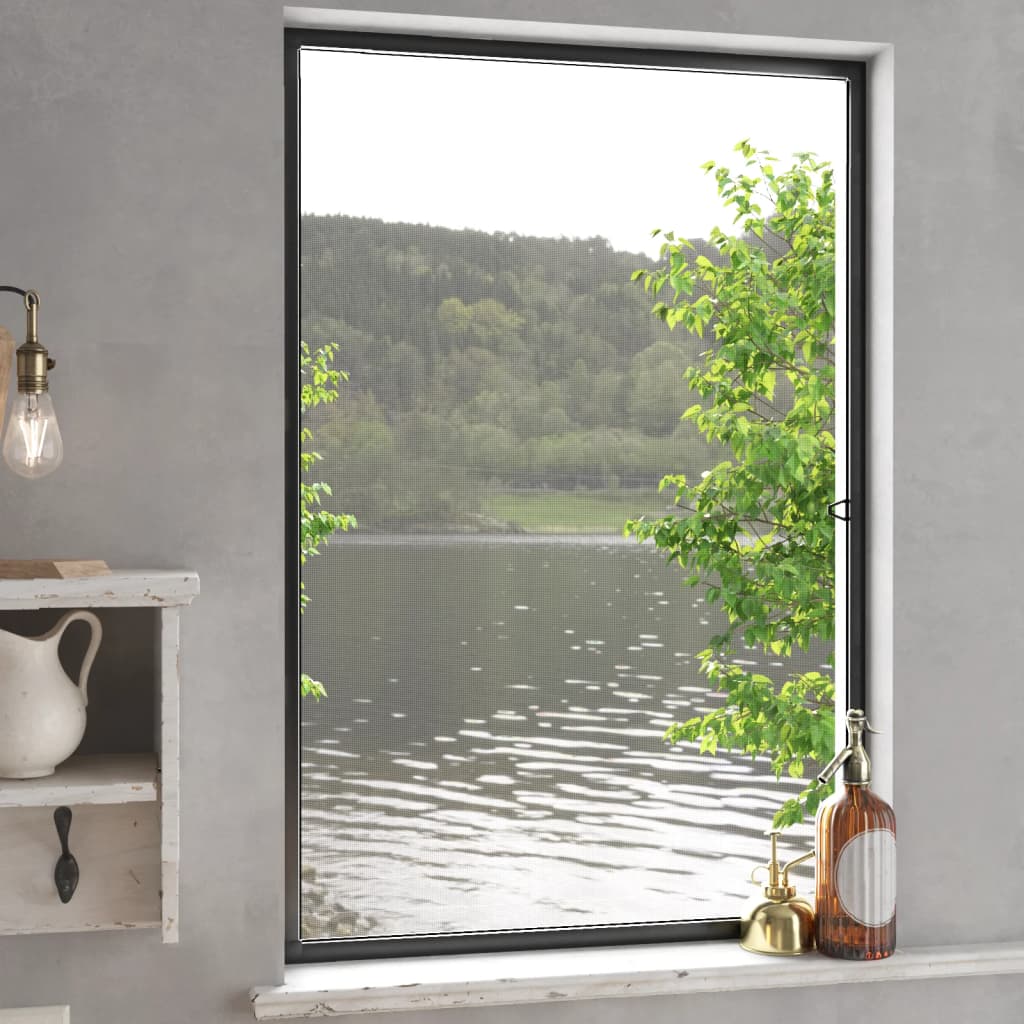 insektnet til vinduer 90x120 cm antracitgrå