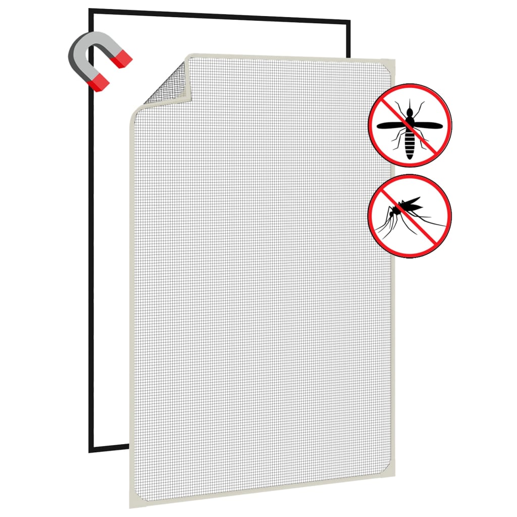 magnetisk insektnet til vinduer 80x120 cm hvid