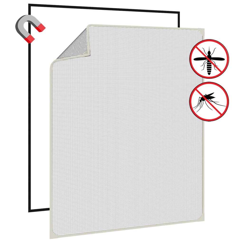 magnetisk insektnet til vinduer 100x120 cm hvid