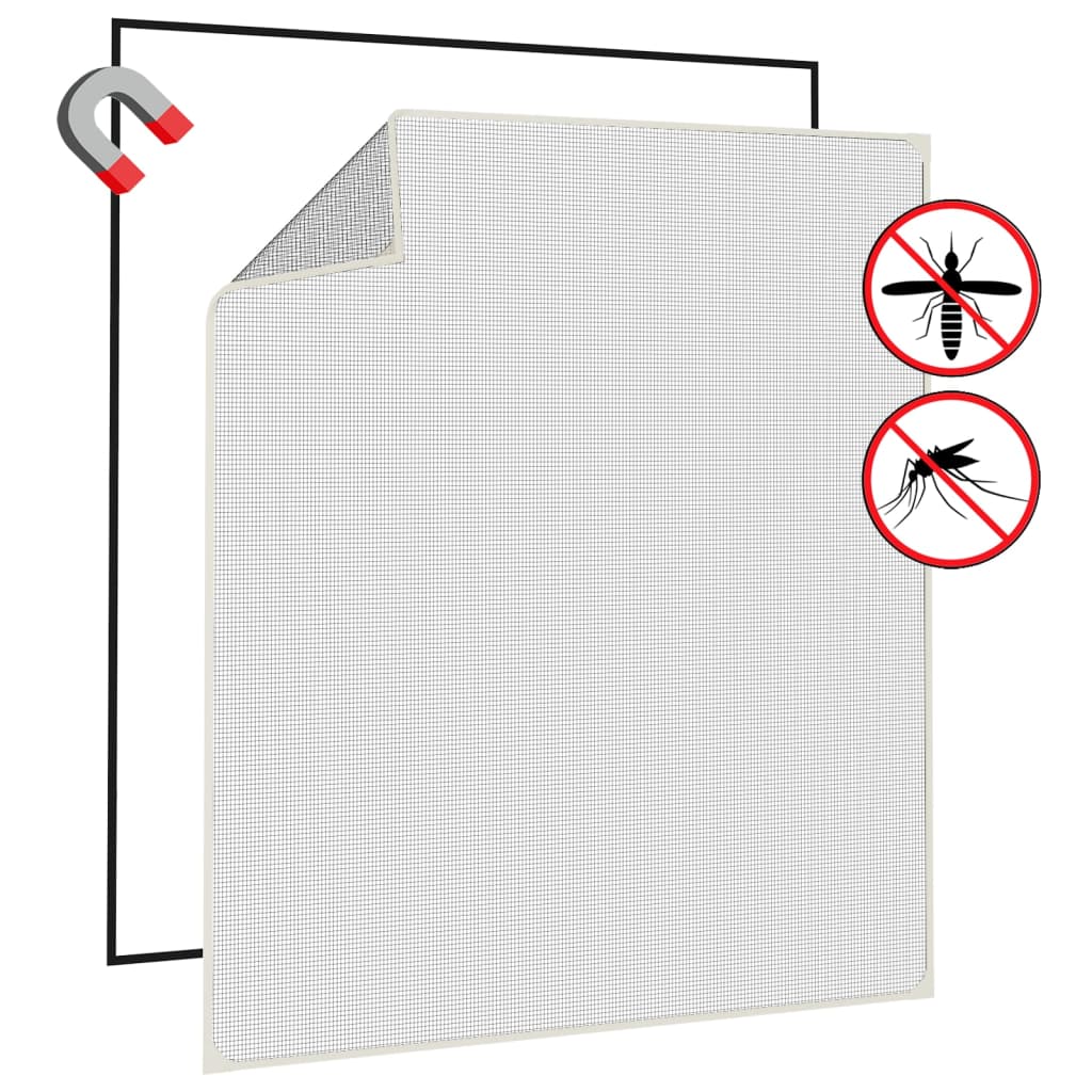 magnetisk insektnet til vinduer 130x150 cm hvid