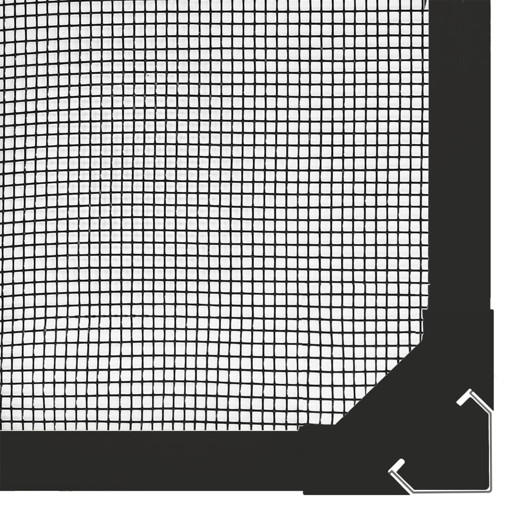 magnetisk insektnet til vinduer 130x150 cm antracitgrå