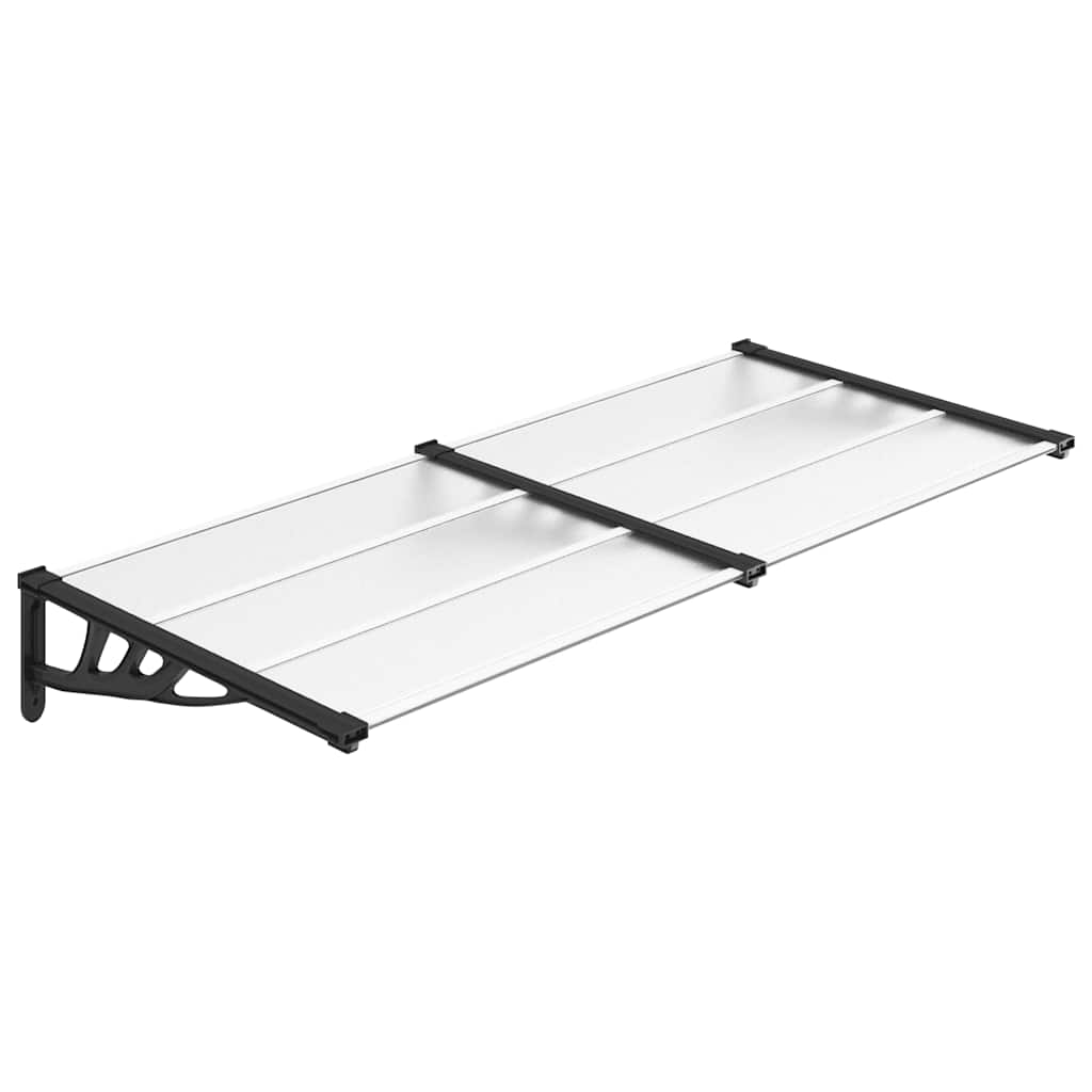 dørbaldakin 199x90 cm polycarbonat sort og transparent