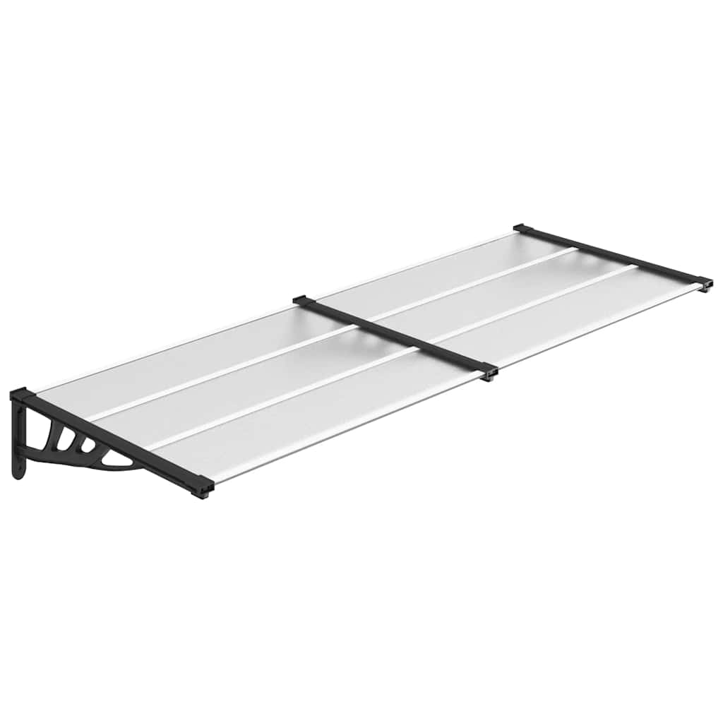 dørbaldakin 239x90 cm polycarbonat sort og transparent