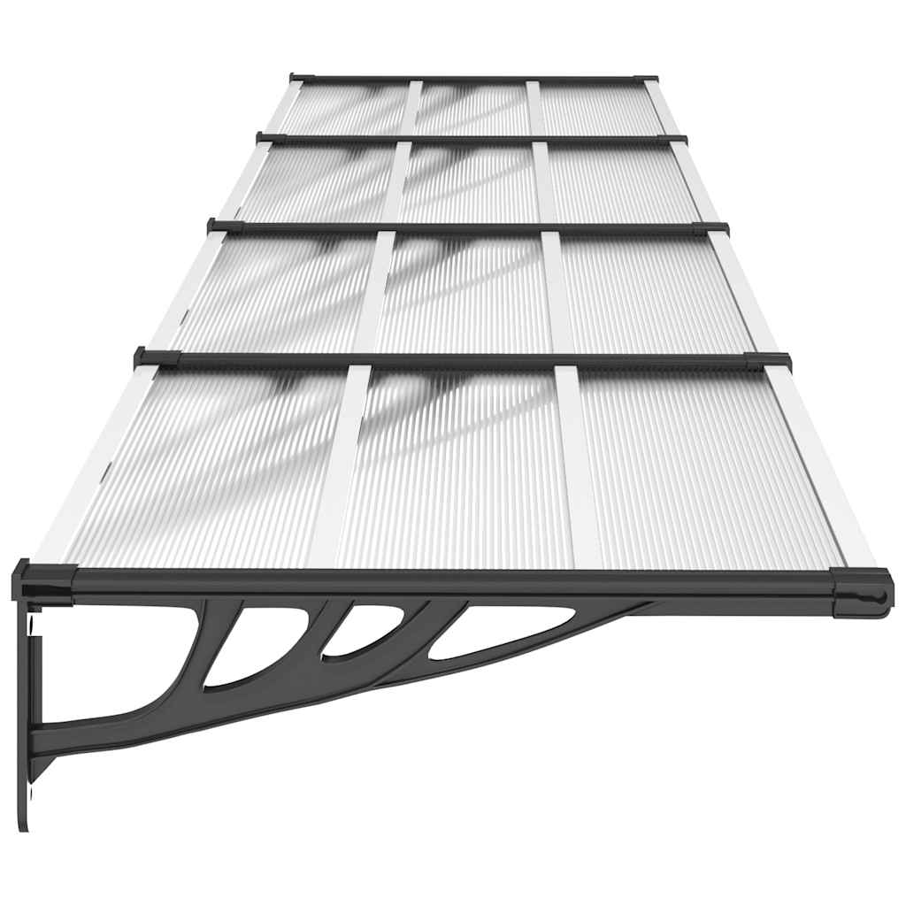 dørbaldakin 396x90 cm polycarbonat sort og transparent