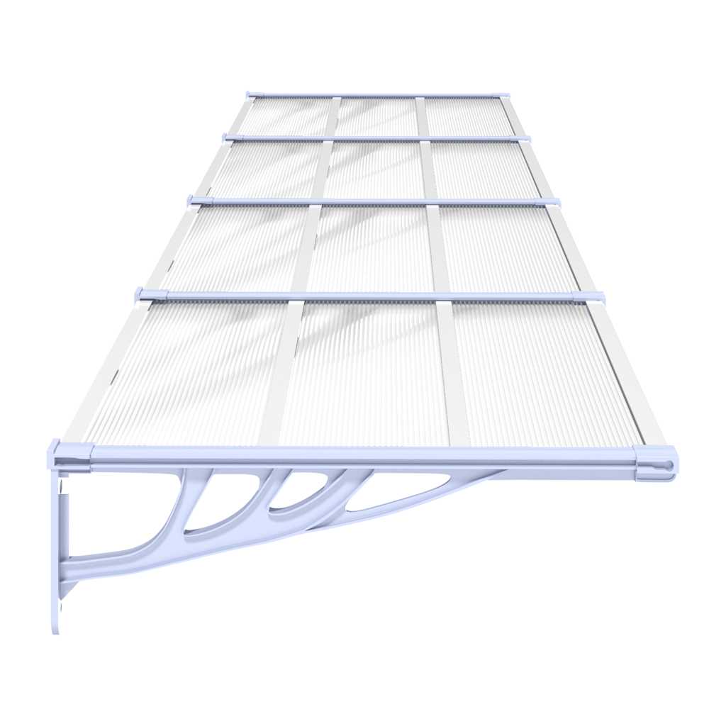 dørbaldakin 396x90 cm polycarbonat grå og transparent