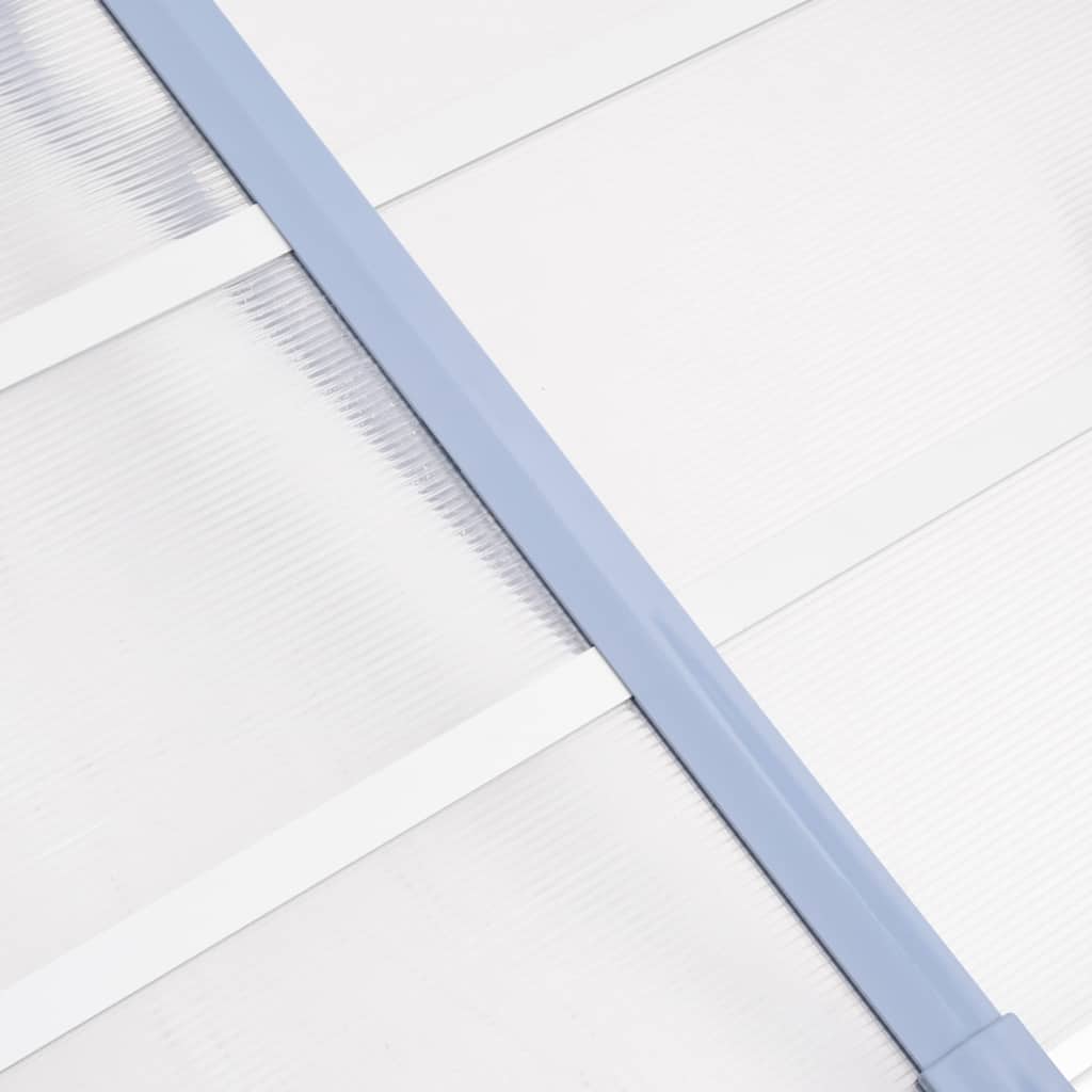 dørbaldakin 396x90 cm polycarbonat grå og transparent