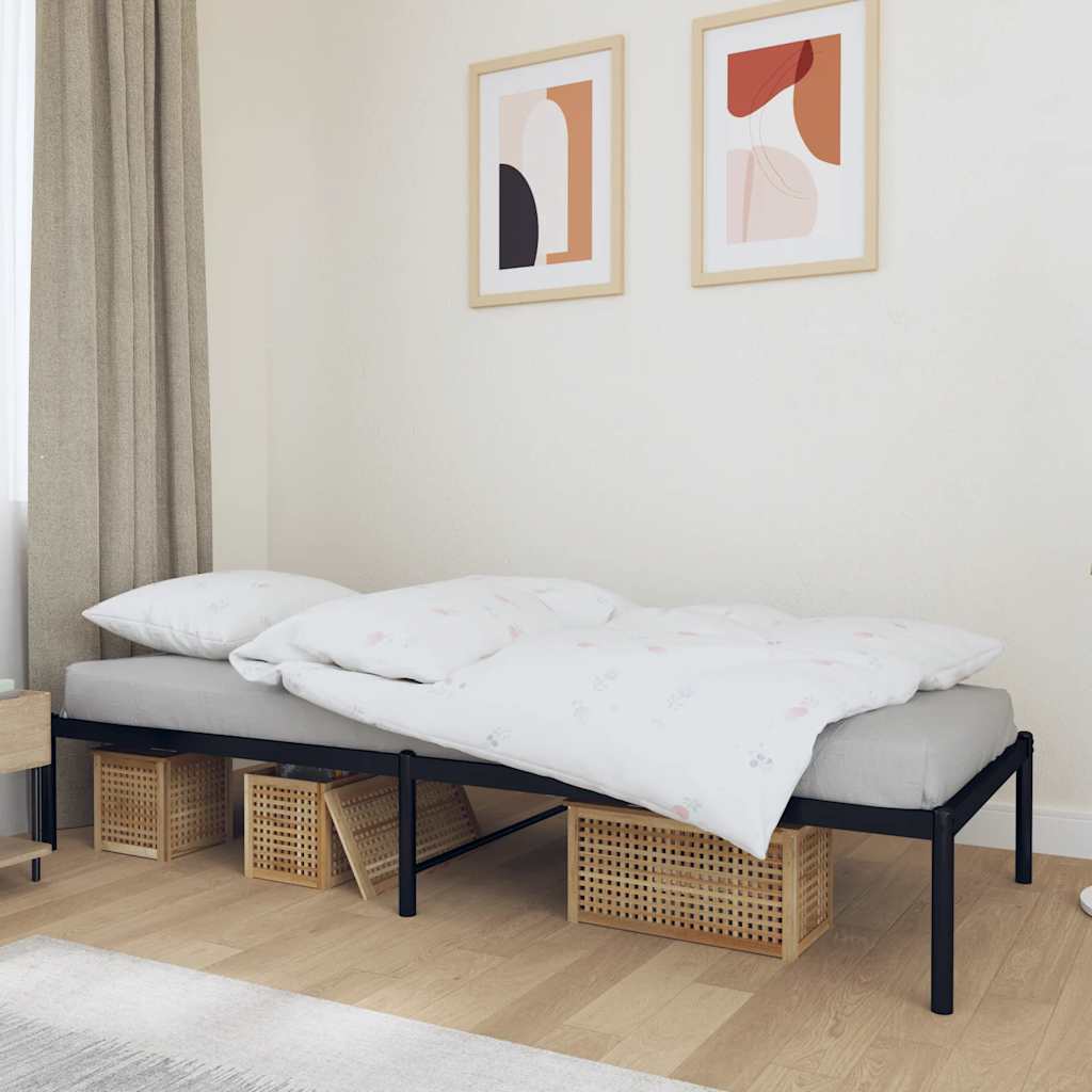 sengeramme 90x190 cm metal sort