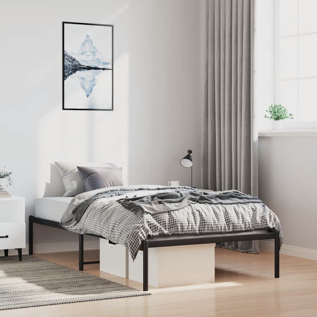 sengeramme 100x190 cm metal sort