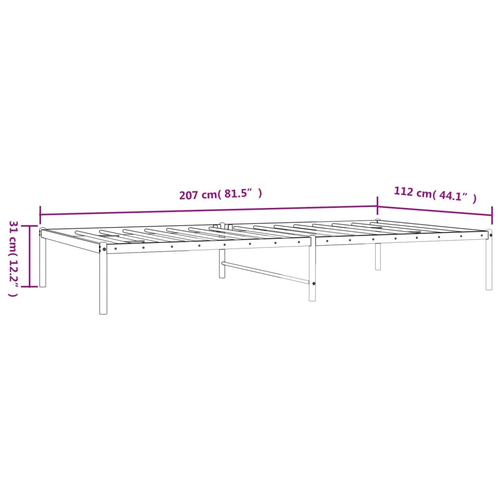 sengeramme 107x203 cm metal sort