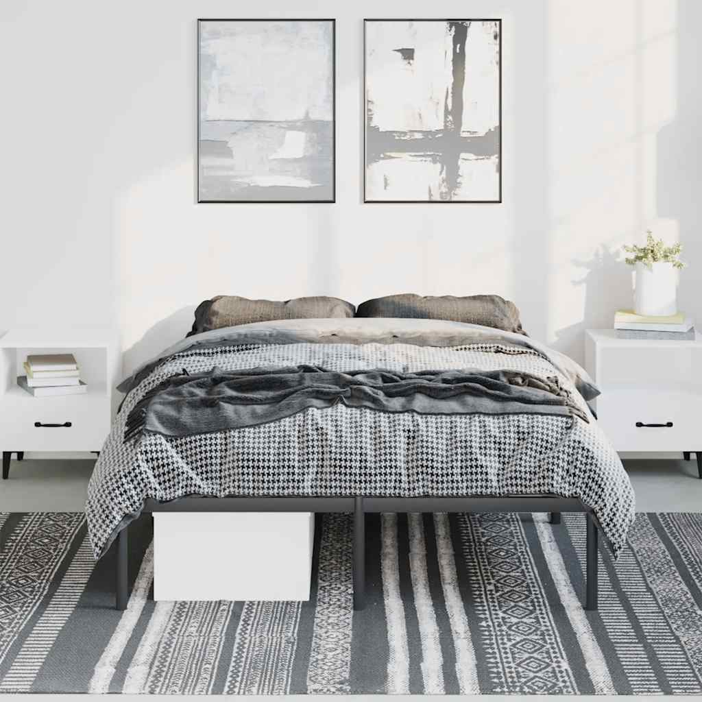sengeramme 135x190 cm metal sort