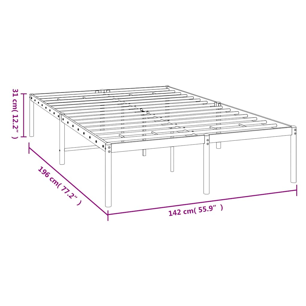 sengeramme 135x190 cm metal sort