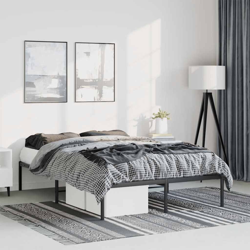 sengeramme 135x190 cm metal sort