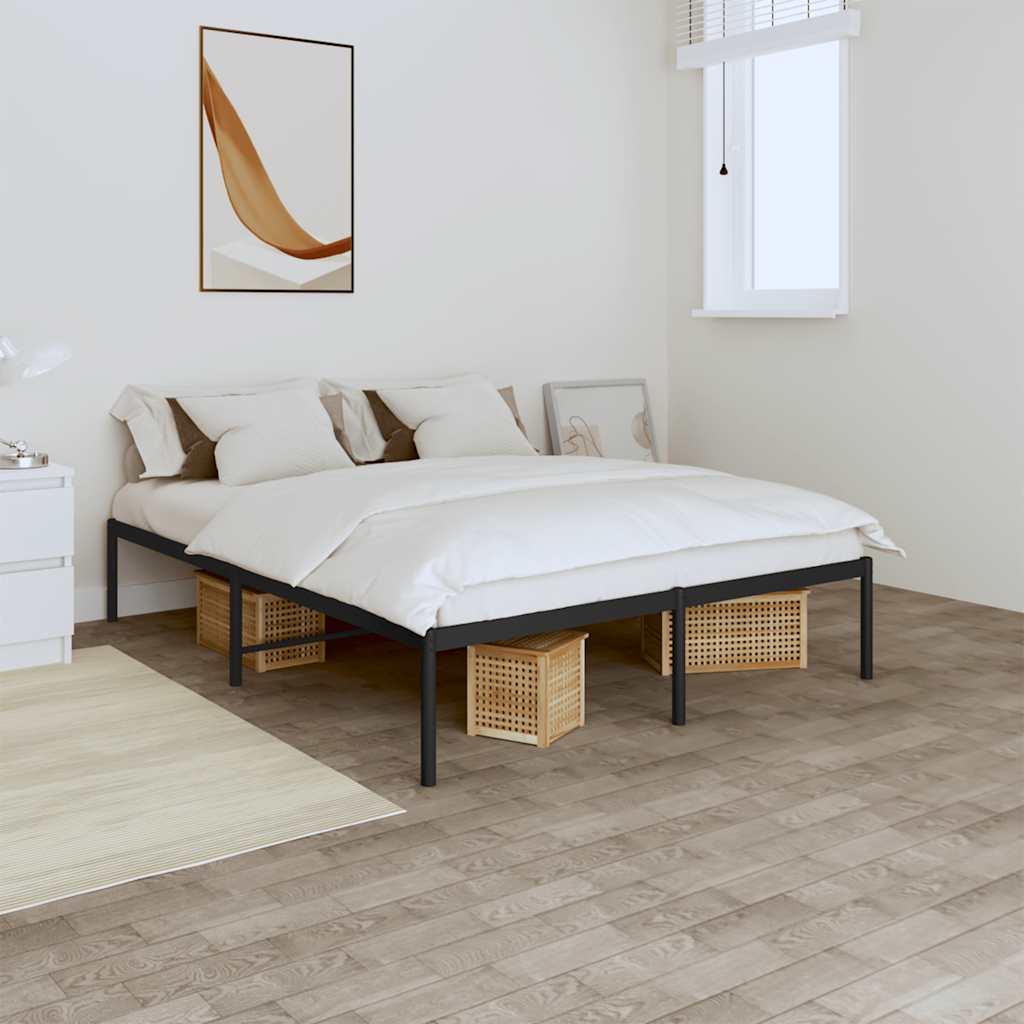 sengeramme 140x190 cm metal sort
