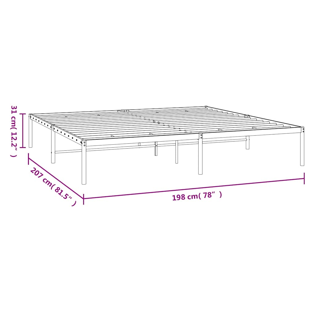sengeramme 193x203 cm metal sort