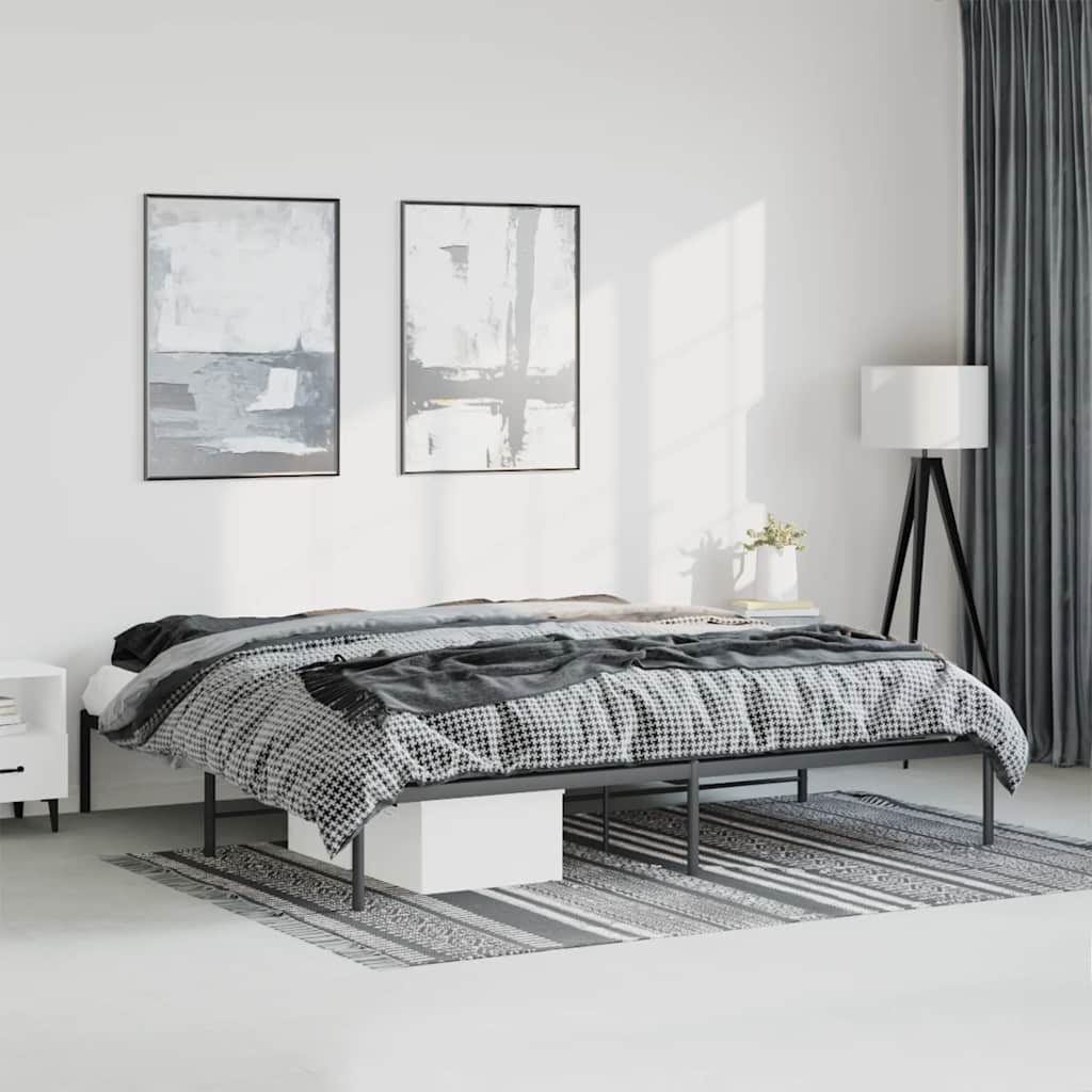 sengeramme 193x203 cm metal sort