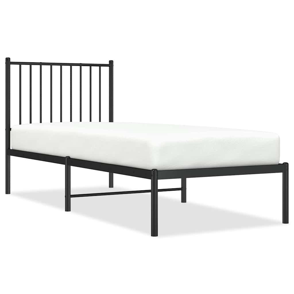sengeramme med sengegavl 75x190 cm metal sort