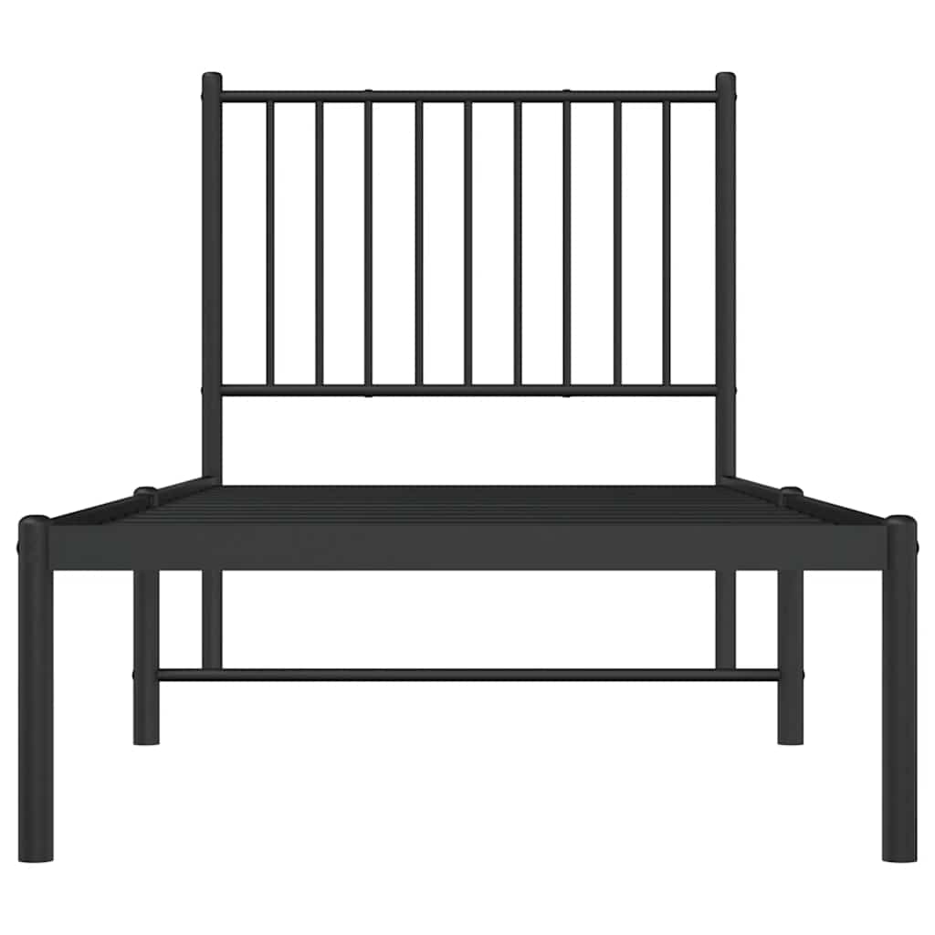 sengeramme med sengegavl 75x190 cm metal sort