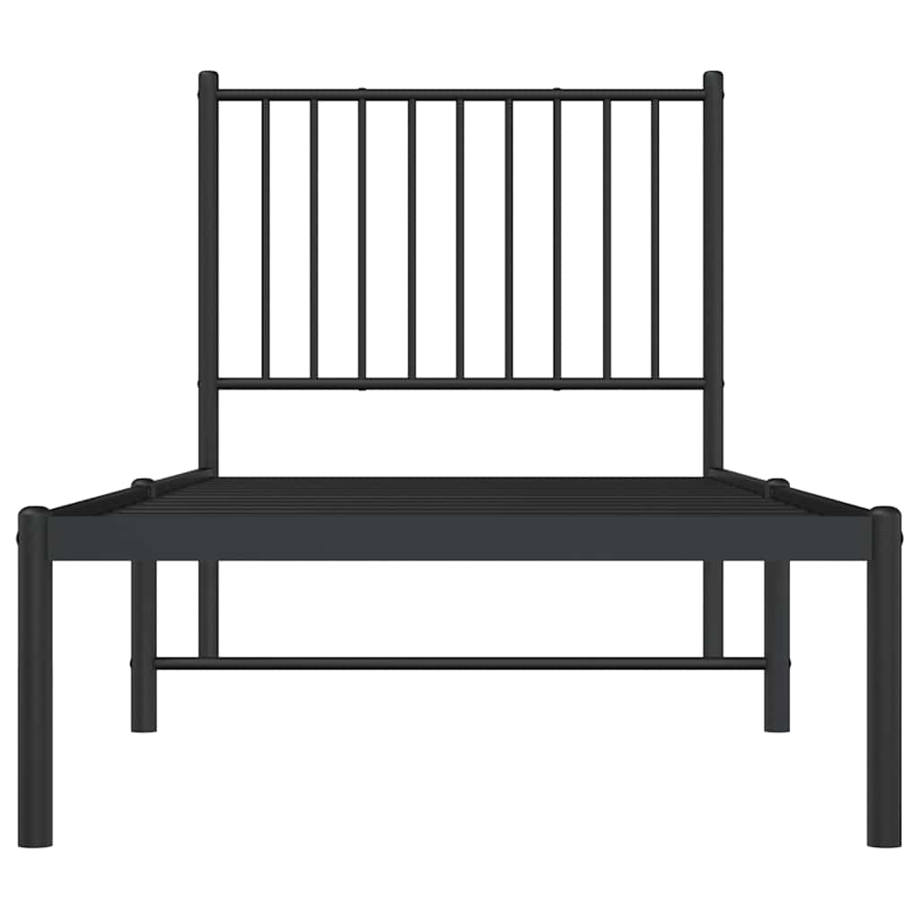 sengeramme med sengegavl 80x200 cm metal sort