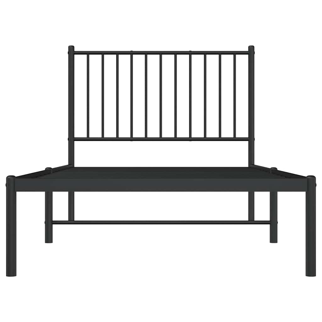 sengeramme med sengegavl 90x190 cm metal sort