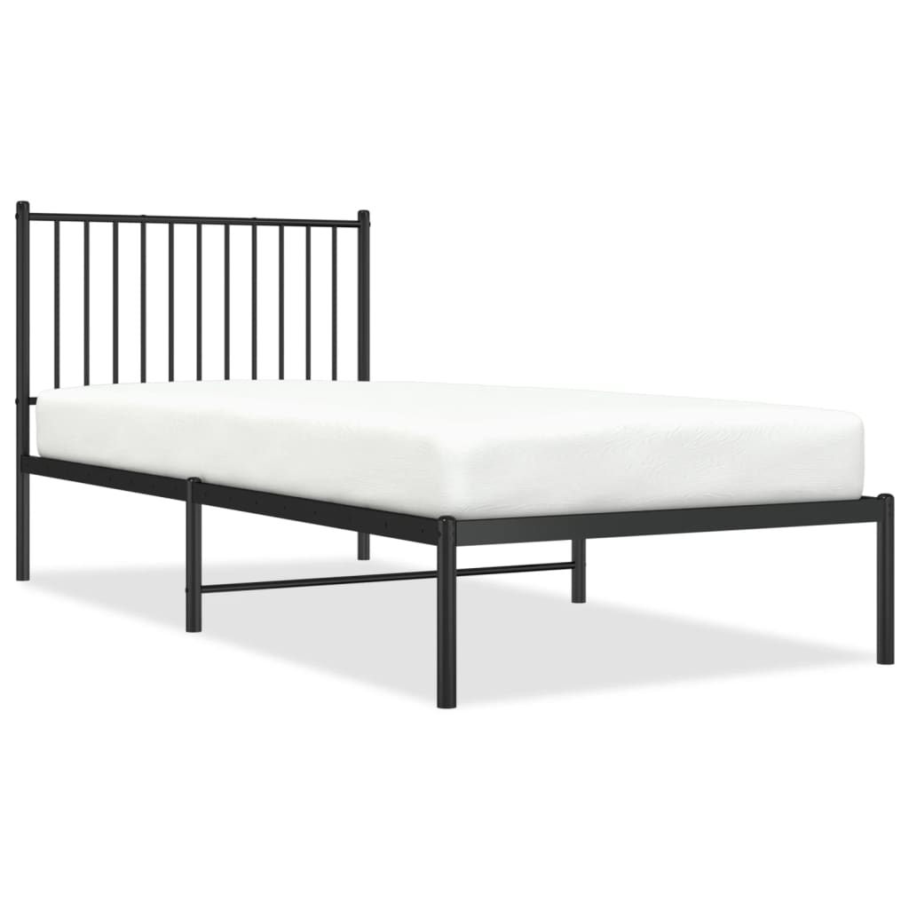 sengeramme med sengegavl 90x200 cm metal sort
