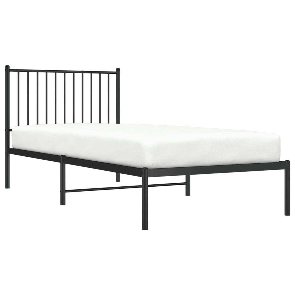 sengeramme med sengegavl 90x200 cm metal sort