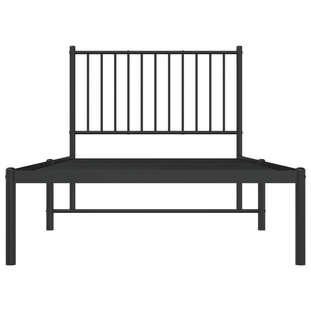sengeramme med sengegavl 90x200 cm metal sort