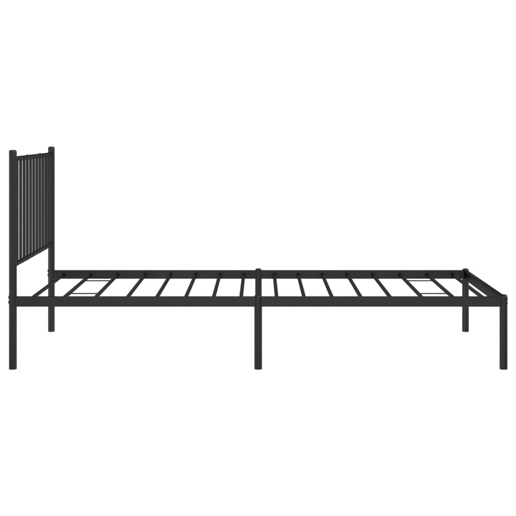 sengeramme med sengegavl 90x200 cm metal sort