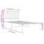 sengeramme med sengegavl 90x200 cm metal sort