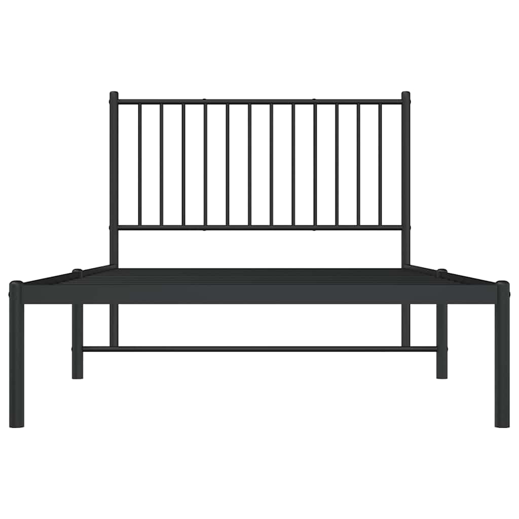 sengeramme med sengegavl 100x190 cm metal sort