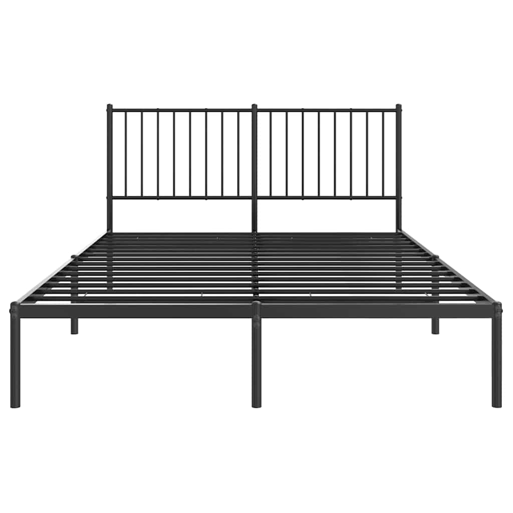 sengeramme med sengegavl 135x190 cm metal sort