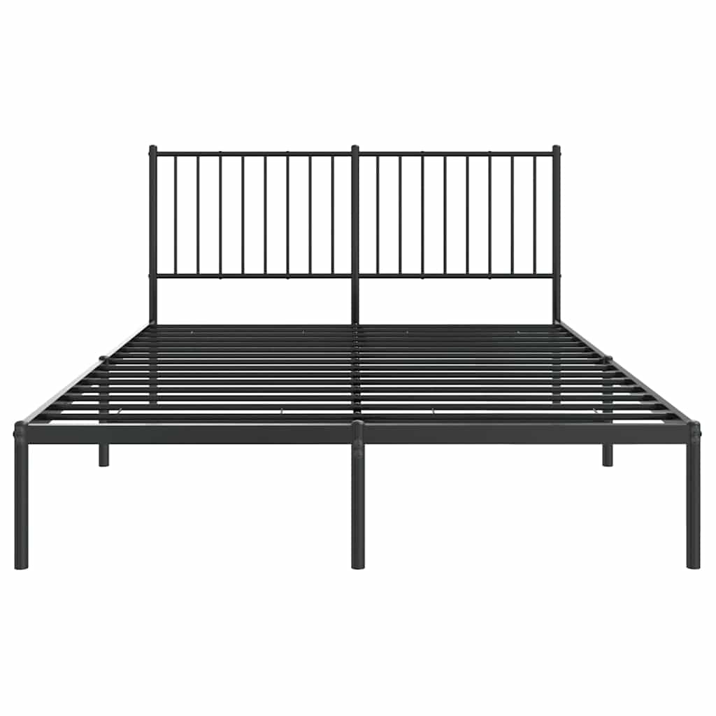 sengeramme med sengegavl 140x200 cm metal sort