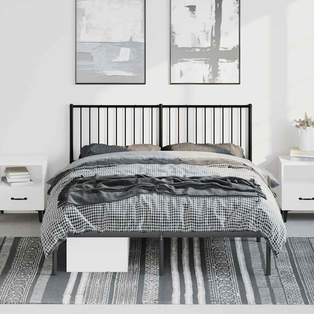 sengeramme med sengegavl 150x200 cm metal sort