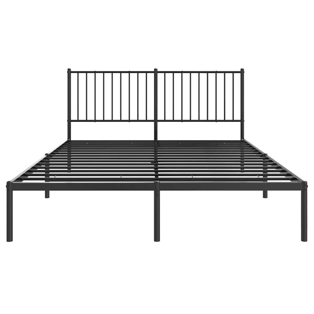 sengeramme med sengegavl 150x200 cm metal sort