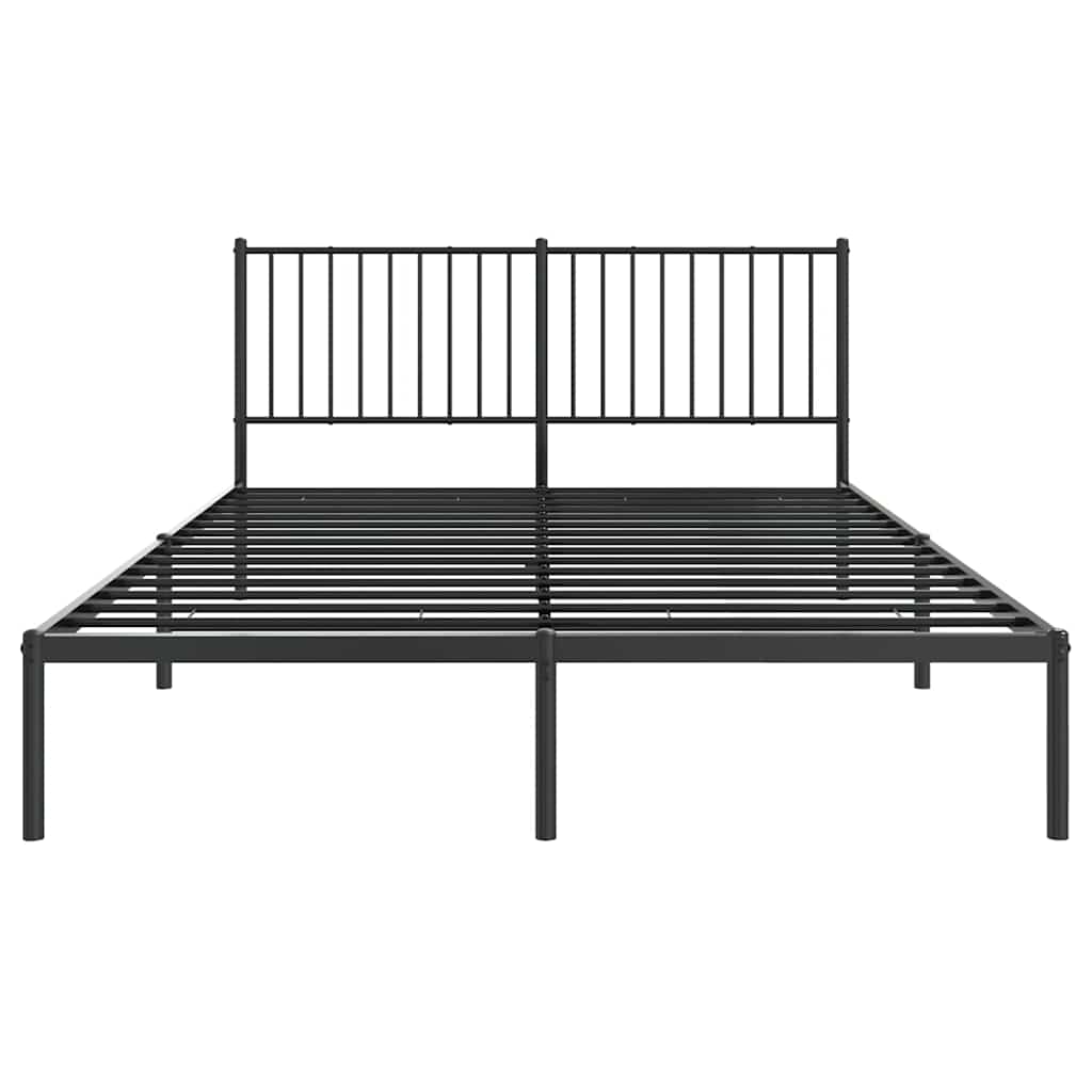 sengeramme med sengegavl 160x200 cm metal sort