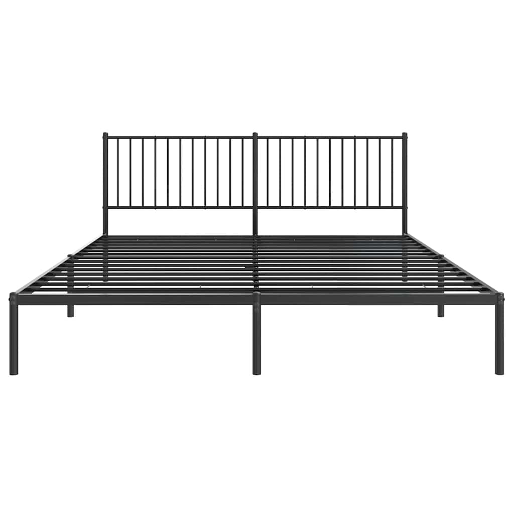 sengeramme med sengegavl 180x200 cm metal sort