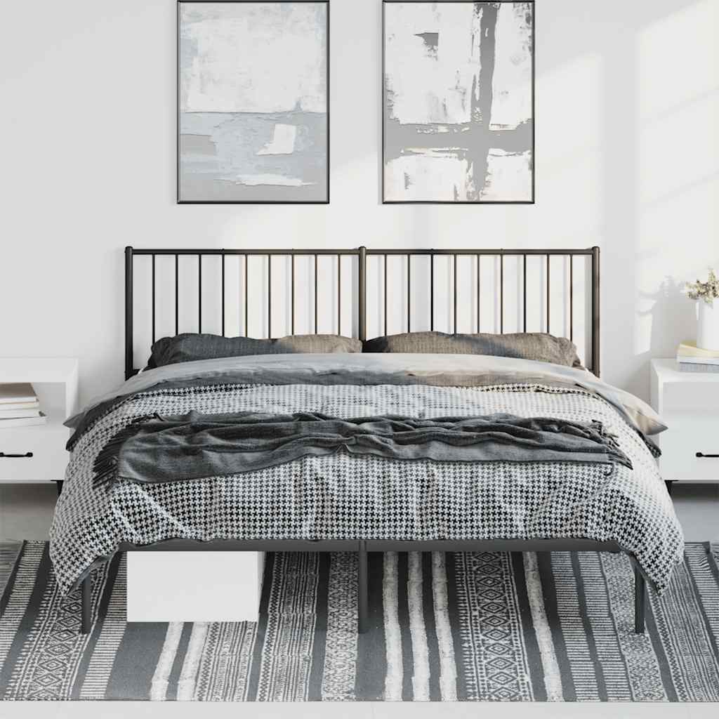 sengeramme med sengegavl 183x213 cm metal sort