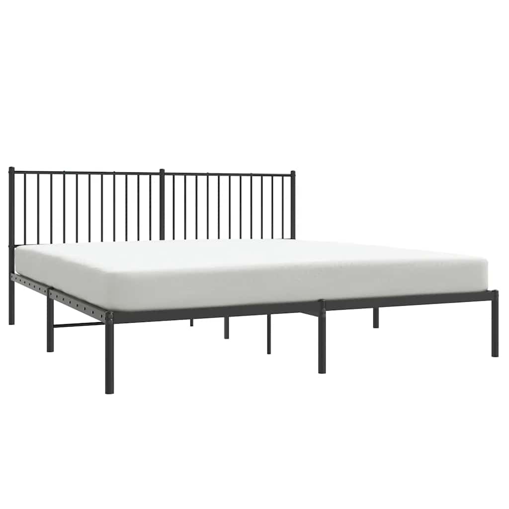 sengeramme med sengegavl 183x213 cm metal sort