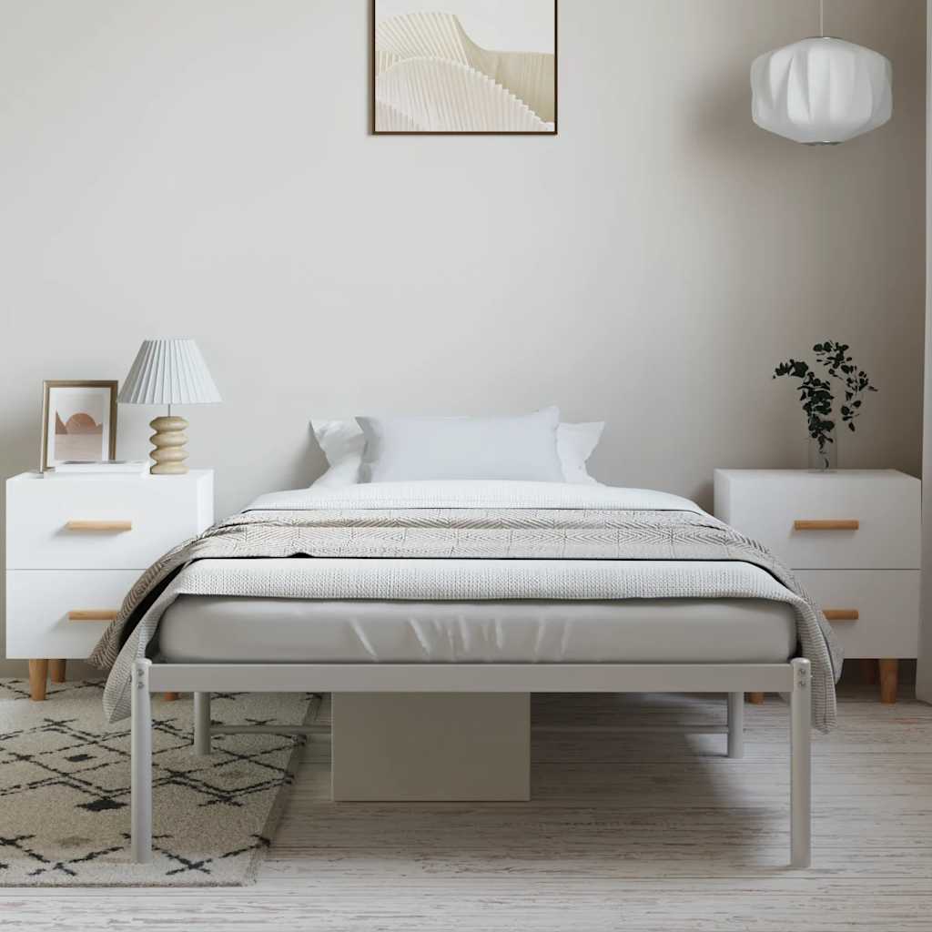 sengeramme 100x190 cm metal hvid
