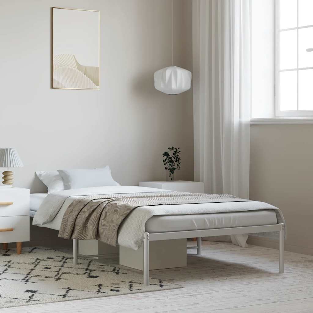 sengeramme 100x190 cm metal hvid