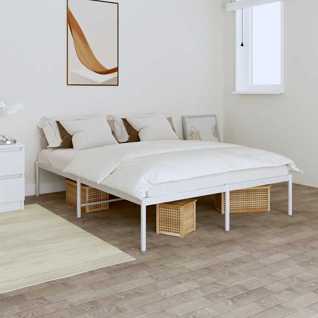 sengeramme 140x200 cm metal hvid